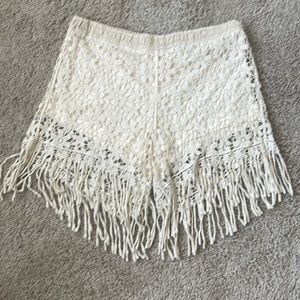 Boho Crochet Tassle Shorts size L